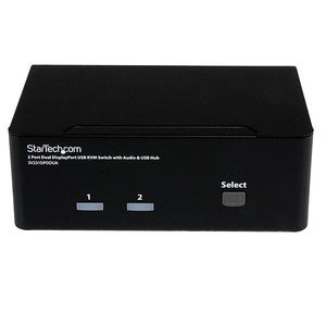 StarTech.com 2-poort Dubbele DisplayPort USB KVM-switch met Audio en USB 2.0-hub