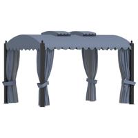 Prieel met gordijnen 3x4 m staal antraciet