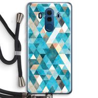 Gekleurde driehoekjes blauw: Huawei Mate 10 Pro Transparant Hoesje met koord
