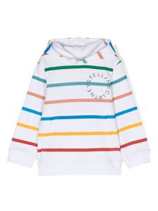 Stella McCartney Kids hoodie rayé à logo imprimé - Blanc