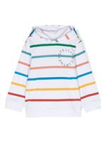 Stella McCartney Kids hoodie rayé à logo imprimé - Blanc