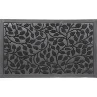 Luance Deurmat Feuillage - zwart - rubber - rechthoek - 75 x 45 cm - schoonloopmat