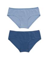 HEMA Dames Hipsters Stretch Katoen - 2 Stuks Blauw (blauw)