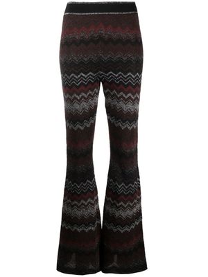 Missoni pantalon évasé à motif zig-zag - Noir