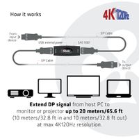 Club 3D DisplayPort 1.4 Active Repeater 4K120Hz HBR3 F/F kabel - thumbnail