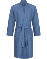 Morgenstern Morgenstern badjas Luca wafelstof Kimono 120cm Jeans blauw XXL - thumbnail