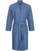 Morgenstern Morgenstern badjas Luca wafelstof Kimono 120cm Jeans blauw XXL
