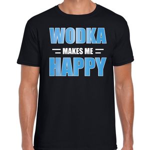 Wodka makes me happy drank t-shirt / kleding zwart voor heren