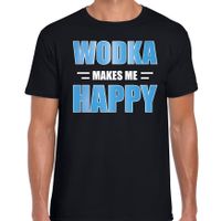 Wodka makes me happy drank t-shirt / kleding zwart voor heren