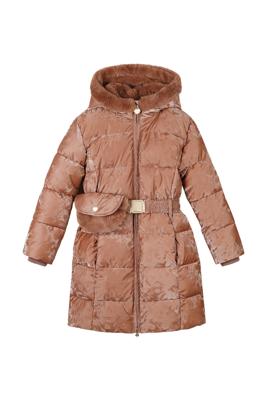 Le Chic winter winterjas meisjes - bruin/rood - Bodhi - furry tas