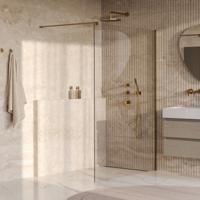 Brauer Oblivion - Inloopdouche - Helder Glas - 140 x 200 cm - incl. Glascoating - PVD Goud Geborsteld