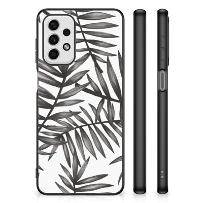 Samsung Galaxy A23 Bloemen Hoesje Leaves Grey