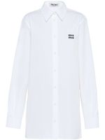 Miu Miu chemise à logo brodé - Blanc