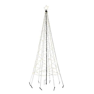 Vlaggenmast kerstboom met ster - verlichting - 480 leds - D160 x H320 cm - warm wit