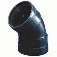 Wavin Bocht 45° Zwart 110mm met Manchet - Weerbestendig, Duurzaam PP Afvoersysteem