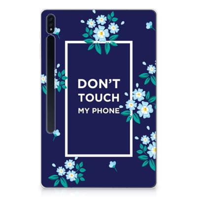 Samsung Galaxy Tab S7 Plus | S8 Plus Print Case Flowers Blue DTMP Samsung Galaxy Tab S7 Plus | S8 Plus Print Case Flowers Blue DTMP
