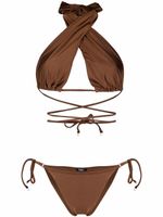 Noire Swimwear bikini à design croisé - Marron - thumbnail