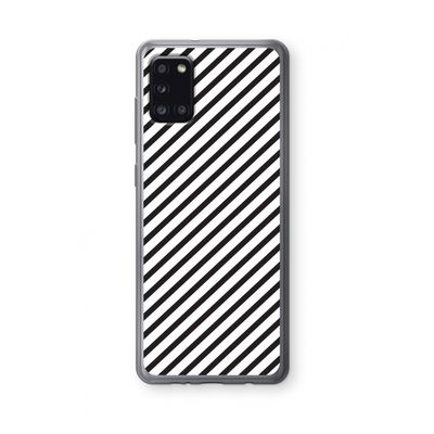 Strepen zwart-wit: Samsung Galaxy A31 Transparant Hoesje