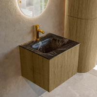 Badmeubel Mondiaz Kurve-Dlux | 50 cm cm | Meubelkleur Dusk | Wastafelkleur Lava | Solid surface | Wasbak midden spoelbak | 1 kraangat