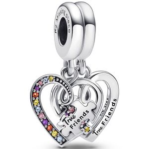 Pandora 792239C01 Hangbedel Puzzle Piece Hearts Splittable Friendship zilver-zirconia