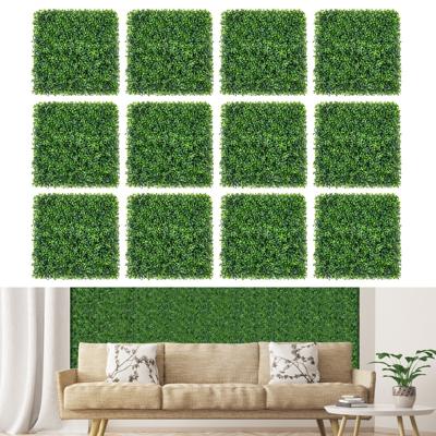 Verpakking van 12 Kunstmatige Buxuspanelen Muurhaagpanelen 50 x 50 cm Kunstmatige Polyethyleen Haag voor Binnen Buiten