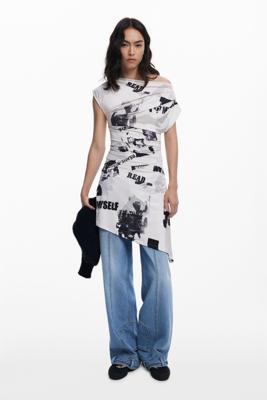 2-in-1 krant jurk - BLACK - XL