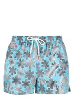 Kiton short de bain à fleurs - Bleu - thumbnail