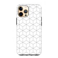 Zwart-witte kubussen: iPhone 12 Pro Max Tough Case