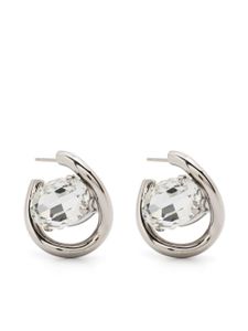 Marni boucles d'oreilles Twisted serties de strass - Argent