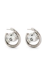 Marni boucles d'oreilles Twisted serties de strass - Argent