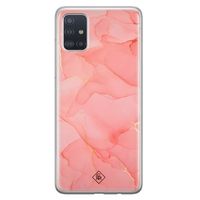 Samsung Galaxy A71 siliconen hoesje - Marmer roze