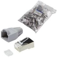 LogiLink MP0021 RJ45-connector, Cat 6, afgeschermd Stekker, recht Aantal polen: 8P8C Grijs 100 stuk(s) - thumbnail