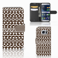 Samsung Galaxy S7 Telefoon Hoesje Aztec Brown