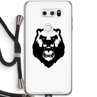 Angry Bear (white): LG V30 Transparant Hoesje met koord