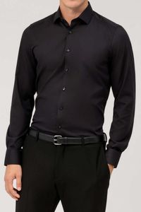 OLYMP Level Five Body Fit Overhemd zwart, Faux-uni