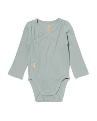 HEMA Newborn Meegroei Overslagromper Rib Met Bamboe Stretch Groen (groen)