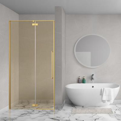 Aqua Vista Oria Linea nisdeur - 90x200cm - incl. montageset - champagne glas - Geborsteld goud SW1186300/SW1186316