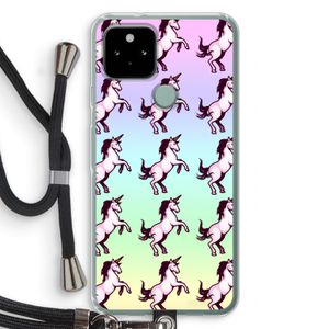 Musketon Unicorn: Pixel 5 Transparant Hoesje met koord