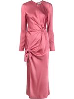 Del Core robe en satin à effet froncé - Rose