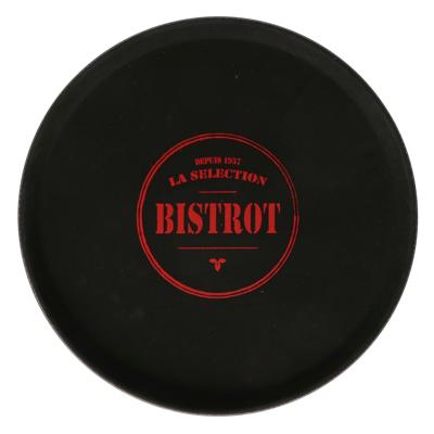 Horeca dienblad/serveerblad Bistrot - zwart - met antislip - D35 cm - Dienbladen