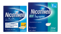 Nicotinell Combineer Pleister 14 mg (7st) en Zuigtablet Mint 1 mg (204st) -