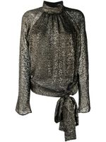 Blumarine blouse métallisée à détail de nœud - Noir