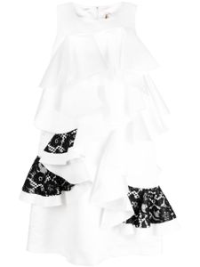 Comme Des Garçons robe sans manches à volants - Blanc