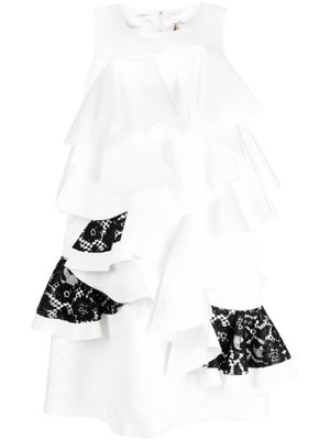 Comme Des Garçons robe sans manches à volants - Blanc