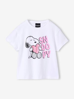 T-shirt met korte mouwen voor meisjes SNOOPY wit