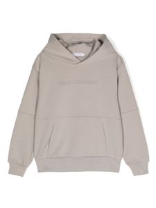 Calvin Klein Kids hoodie à logo brodé - Gris