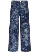 ETRO jean ample à fleurs en jacquard - Bleu