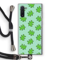 Groene blaadjes: Samsung Galaxy Note 10 Transparant Hoesje met koord