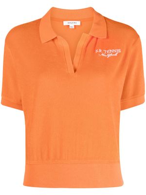 Sporty & Rich polo en coton à logo brodé - Orange