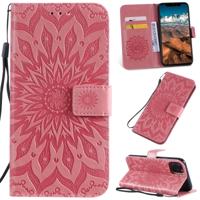 Gedrukt afdrukken zonnebloem patroon horizontale Flip PU lederen case voor iPhone XI Max 2019 met houder & kaartsleuven & portemonnee & & Lanyard (ro